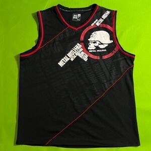 XL y2K Metal Mulisha Black Red Skull Graphic Sleeveless Band Tank Top Men's